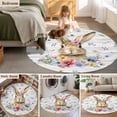 thumbnail image 5 of Round Rug 3.3Ft Washable Non-Slip, Bunny Easter Circle Area Rugs for Living Room Bedroom, Spring Floral Pastoral Wooden Indoor Floor Mats Carpet Runner for Home Decor Aesthetic, 5 of 8