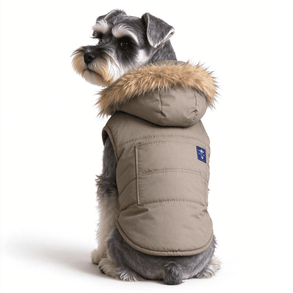 Dog Coats for Small Dogs - Waterproof, Warm Winter Jacket with Faux Fur Hood and Pocket for Small Dog & Medium Dog & Cat