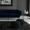 thumbnail image 2 of Pouf Rond Transitionnel Grafton en Tissu de Velours Bleu Foncé, 2 of 8