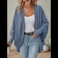 thumbnail image 4 of Suéter Cárdigan Extragrande de Punto Suave para Mujer con Bolsillos Azul M, 4 of 9