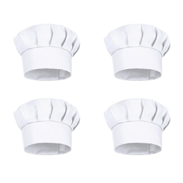 Sonducket 4 Uds. Gorros de Chef blancos para niños, gorro de cocina profesional elástico, gorros divertidos de juguete para niños, gorros de disfraz Sombreros Sonducket BFH001269-00
