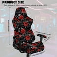 thumbnail image 5 of SCRAWLGOD Rose Spider Web Print Red Black 4 PCS Gaming Chair Covers for Cats Breathable Rotating Gaming Chair Protector Computer Chair Seat Slipcovers with Armrest Covers, 5 of 7