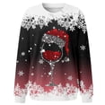 thumbnail image 5 of TIMIFIS Chandail de Noël Surdimensionné pour Femmes, Décontracté et Mignon, Imprimé Flocon de Neige et Verre de Vin Rouge, Col Rond, Chandail à Enfiler, Cadeaux pour Femmes pour Noël, 5 of 5