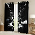 thumbnail image 2 of Manfei Hockey Sport Blackout Curtains Set of 2 (52x84 Each),Boys Ball Game Window Curtains,White Black Curtains and Drapes For Kids Boys,Super Cozy Room Decorative, 2 of 6