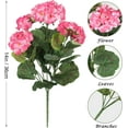 thumbnail image 2 of Zukuco Artificial Flowers for Outdoors, 4 Pack Geraniums Silk Flowers UV Resistant No Fade Faux Flowers Geraniums Bush for Home Outdoor Garden Porch Window Vase Wedding Decor (Pink), 2 of 7