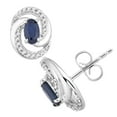 thumbnail image 2 of 10k White Gold Sapphire & 1/10 Carat T.W. Diamond Swirl Stud Earrings, 2 of 2