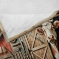thumbnail image 4 of Ambesonne Rustic Fleece Throw Blanket Vintage Rural American Barn 70"x90" Tan Dark Salmon, 4 of 5