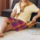 thumbnail image 5 of Fotbe Orange and Purple Plaid Pantalones Cortos de Pijama para Hombre, Ropa de Dormir, Pantalones de Pijama Cortos para Hombre-3X-Large, 5 of 6