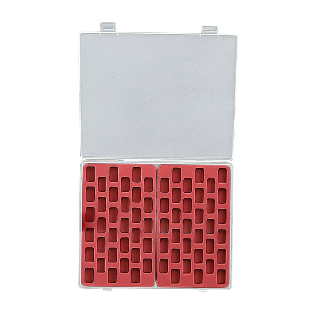 jesticaly Bobbin Box Bobbins Container Bobbin Organizer Spools Grids Easy 33 Access Bobbins Box Clear Red 66 Grids