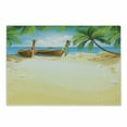 thumbnail image 1 of Beach Cutting Board, Paradise Island Coconut Tree and Boats Tropical Coastline Relaxation Environment, Decorative Tempered Glass Cutting and Serving Board, Small Size, Multicolor, by Ambesonne, 1 of 1