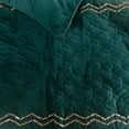 thumbnail image 3 of King Queen Twin Teal Blue Decorative Twin 53"x18" Bed Runner without Pillow Cover, Quilted & Crystals Bed Scarf on Velvet fabric - Teal Diamond Symphony, 3 of 3