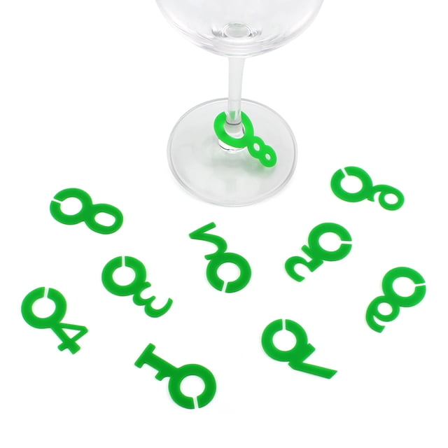 Xihbxyly Marcadores para Copas de Vino, de Silicona de Grado Alimenticio, con Diseño En Forma de C, Reutilizables y Personalizables, Ideales para Fiestas, Bodas, Karaokes y Reuniones Familiares. Jueg