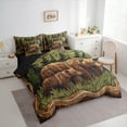 thumbnail image 3 of Manfei Brown Bear 7-Piece Twin Bedding Sets,Woodland Animal Bedding Comforter Set,Green Rustic Leaves Sheet Sets For Boys Kids,Microfiber Bedroom Decor Reversible, 3 of 8