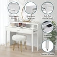 thumbnail image 5 of Convenience Concepts Newport JB Console/Sliding Desk with Drawer and Riser, White, 5 of 8