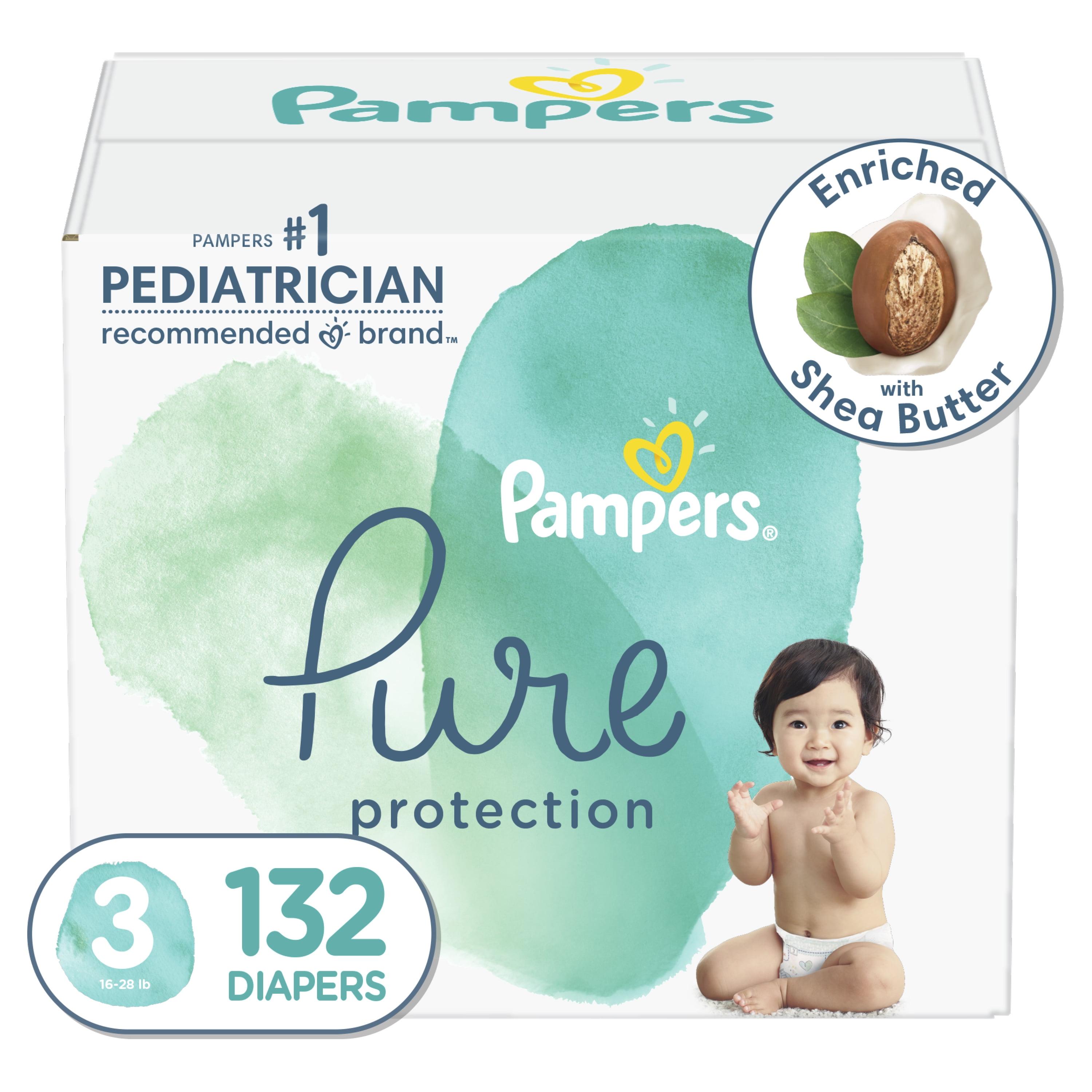 voordeel verdrievoudigen ontsnapping uit de gevangenis Pampers Pure Protection Diapers Size 3 132 Count - Walmart.com