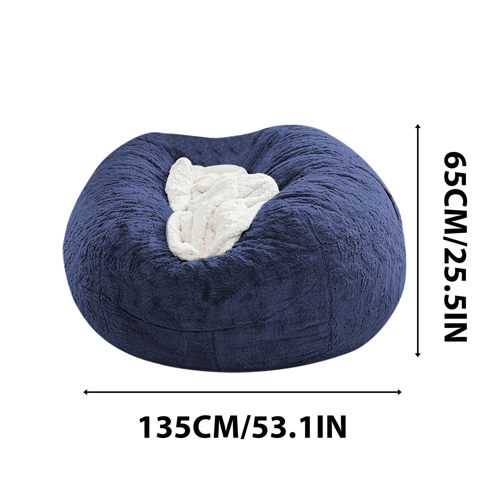 Giant Soft Fluffy Fur Bean Bag Chair Cover for Adults (Cover ONLY, NO Filler) 4.4ft Big Bean Bag Bed Oversized Lazy Bean Bag Couch, Clearance