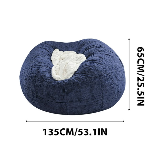 Housse de Fauteuil Poire, Grands Fauteuils Poire Ronds pour Enfants, Fauteuil Poire pour Adultes et Enfants avec Rangement, Housse de Fauteuil Poire de Repos, Housse de Fauteuil Poire en Toile Imperméable à Fermeture Éclair Sans Remplissage