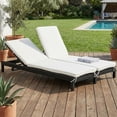 thumbnail image 2 of Outsunny Wicker Double Chaise Lounger Chair Outdoor Recliner 2 Person Rattan Patio Furniture - Set of 2, Cream White, 2 of 10