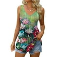 thumbnail image 7 of JINMGG Fashion Women's Summer V-Neck Sleeveless Print Casual Tank Top Blouse Green M, 7 of 7