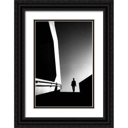Watanabe, Kentaro 11x14 Black Ornate Wood Framed with Double Matting Museum Art Print Titled - Abstraction