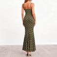 thumbnail image 7 of Xdegoge Prom Dresses for Women Slim Fit Spaghetti Strap Cowl Neck Maxi Dress Polka Dot Mermaid Ruffle Hem Evening Dresses Formal Wedding Guest Party, 7 of 7