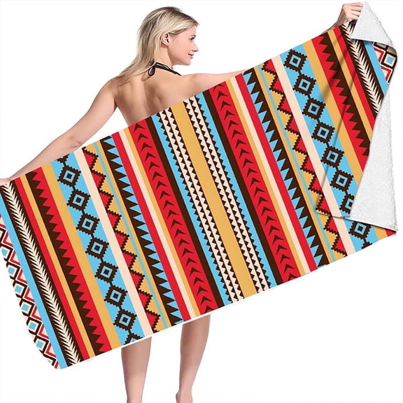 LYEAA Large Beach Towels Oversized Microfiber 75x150cm Sandproof Beach Mat Beach Towel Striped Beach Blanket Lightweight Seaside Sitting Blanket for Travel Vacation Swimming Pool