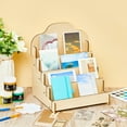 thumbnail image 2 of GHSDFBB 2 Pcs 4 Tier Greeting Card Display Stand Wooden Sticker Display Stand Portable Card Display Rack for Vendors Retail Counter Table Display Trade Shows Showcase, 2 of 5