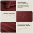thumbnail image 3 of IR Imperial Rooms 3Pc-Embossed Bedspread Microfiber Floral Vintage Quilt Set Lightweight Full/Queen Burgundy, 3 of 10