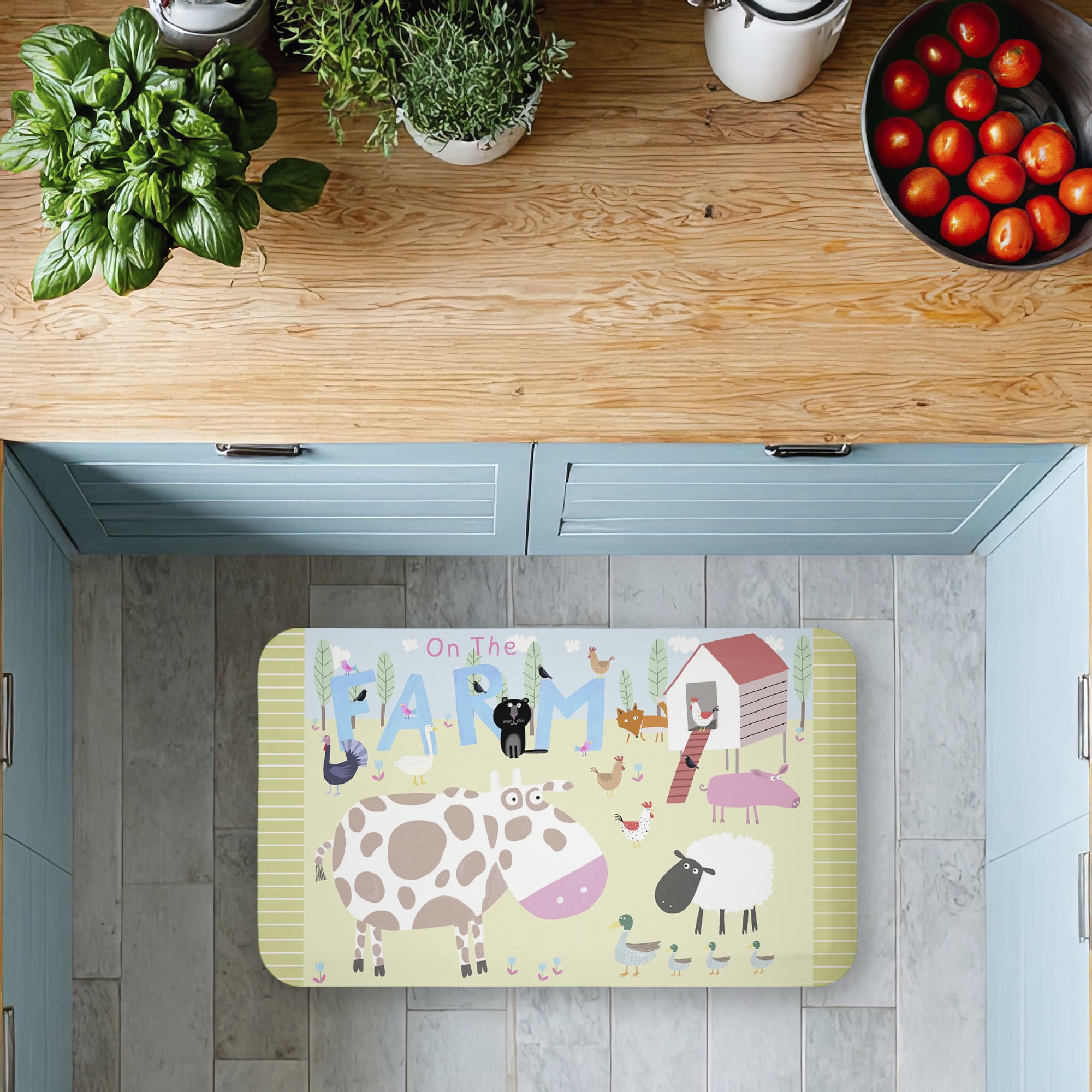 Stupell Industries Fun Farm Animals Printed Anti-Fatigue Floor Mat, design by Carla Daly