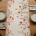 thumbnail image 5 of Table Runners 72 Inches Long Dress Scarves, Valentine's Day Farmhouse Kitchen Table Runner, Coffee Tablerunners, Watercolor Love Flowers Leaves Plants Beige 16x72 Inch, 5 of 9