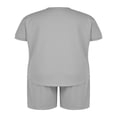 thumbnail image 3 of KuriozudMale Solid Color  Neck Short Sleeve Shirt Shorts with Pocket, 3 of 5
