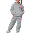 thumbnail image 6 of LIIPEE Autumn Winter Outfit Sets For Girls Bow Graphic Long Sleeve Pullover Hoodies And Sweatpants 2 Piece Set Kids Casual Comfortable Cute Outfits,8-9 Years, 6 of 7