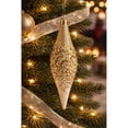thumbnail image 2 of 4-Count White and Gold Glitter Ombre Finial Shatterproof Christmas Ornaments, 8.3", by Holiday Time, 2 of 5