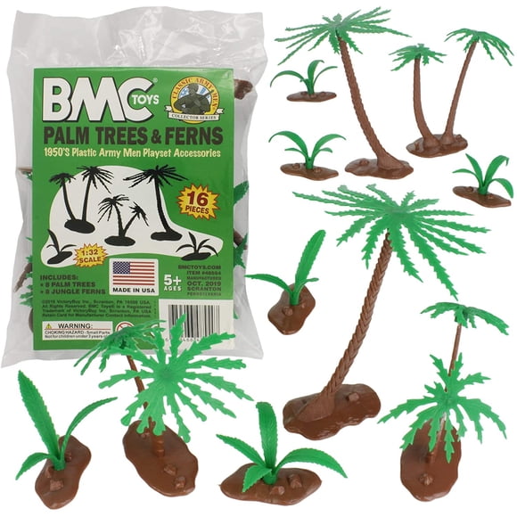 BMC Classic Marx Palmrees & amp; Helechos de la jungla - Accesorios de juego de plástico de 16 piezas BMC Toys BMC Toys