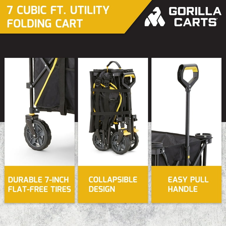 Gorilla Carts 7 Cubic Feet Collapsible Utility Wagon with