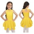 thumbnail image 3 of Oyolan Girls Shiny Rhinestones Sleeveless Figure Ice Skating Dress Ballet Lyrical Modern Dance Performance Costume Yellow 14, 3 of 7