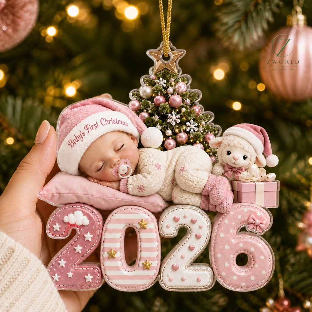 Baby First Christmas Ornament Lamb Keepsake for New Parents