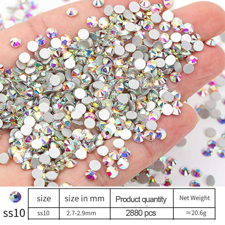 Crystal Glass Hotfix Rhinestones, for Crafts Clothes Costumes Shoes  Jewelry, Round Glass Gems 