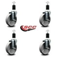 thumbnail image 2 of 5 Inch Semi Steel Wheel Swivel 1-1/2 Inch Expanding Stem Caster Set SCC, 2 of 2