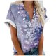 thumbnail image 2 of Fiudx Ofertas Relámpago Blusas de Manga Corta Estampadas Informales Regulares para Mujertop, 2 of 5