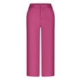 thumbnail image 5 of CFLVAEK Dressy Capri Pants for Women High Waist Stretch Womens Dress Capris Pants for Summer with Pockets Work Business Twill Pants Hot Pink XXL, 5 of 6