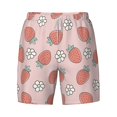 thumbnail image 4 of Lsque Mens Swim Trunks Strawberry And Flowers Pattern - Bathing Suit Compression Liner - Beach Swim Shorts Swimwear - (S-3XL) - Stretch Quick Dry -Large, 4 of 9