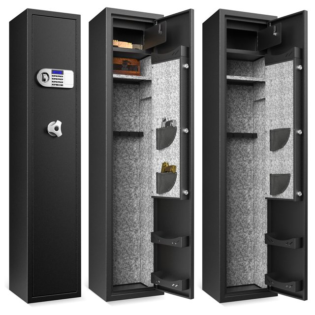 TOPQSC Large 6 Rifle Safe, Long Gun Safe for Rifle Shotgun, Quick