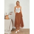 thumbnail image 5 of Michellecmm  Women's Solid Color Long Skirts Layered Tulle Elastic Waist Skirts, 5 of 9