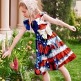 thumbnail image 6 of Edvintorg Girls Flutter Sleeve Dress 4Th Of July Crewneck Party Dresses Ruffle Hem Lightweight Beach Dress Size 5-14, 6 of 8