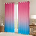thumbnail image 2 of Hot Pink and Blue Curtains for Bedroom,Rainbow Ombre 30%-50% Blackout Curtains Aesthetic Living Room Decor,Gradient Colorful Curtains & Drapes Abstract Window Curtain, 2 of 6