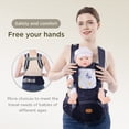 thumbnail image 6 of Ficcug 6-in-1 Baby Carrier with Hip Seat, Ergonomic Baby Wraps Carrier, Head Support and Breathable Mesh for Newborn Toddlers up to 44 lbs, Navy, 6 of 8