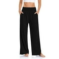 thumbnail image 2 of KOMOO Womens Wide Leg Pants Casual Loose Yoga Sweatpants Comfy Lounge Pajama Flowy Pants Pockets (Size 4-22), 2 of 7