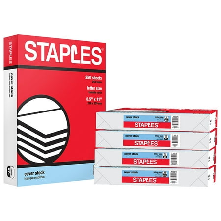 Staples Cover Paper 67 lbs 8.5" x 11" White 250/Pack (82991)
