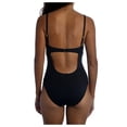 thumbnail image 3 of LA BLANCA Women's Black Stretch Twist Front Keyhole Cutout Sweetheart Neck Molded Cup One Piece Swimsuit 10, 3 of 5